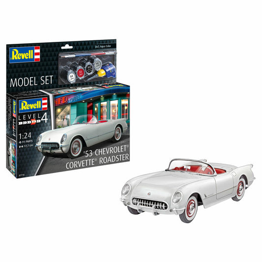 Revell Fahrzeug-Modell-Set 1953 Chevrolet Corvette Roadster, 91 Teile, 1:24, 67718