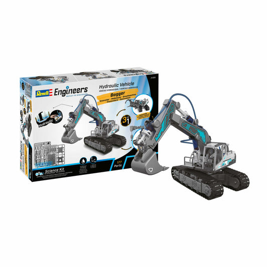 Revell Engineers Experimentierkasten Hydraulic Excavator 3in1, 177 Teile, 1:24, 21305