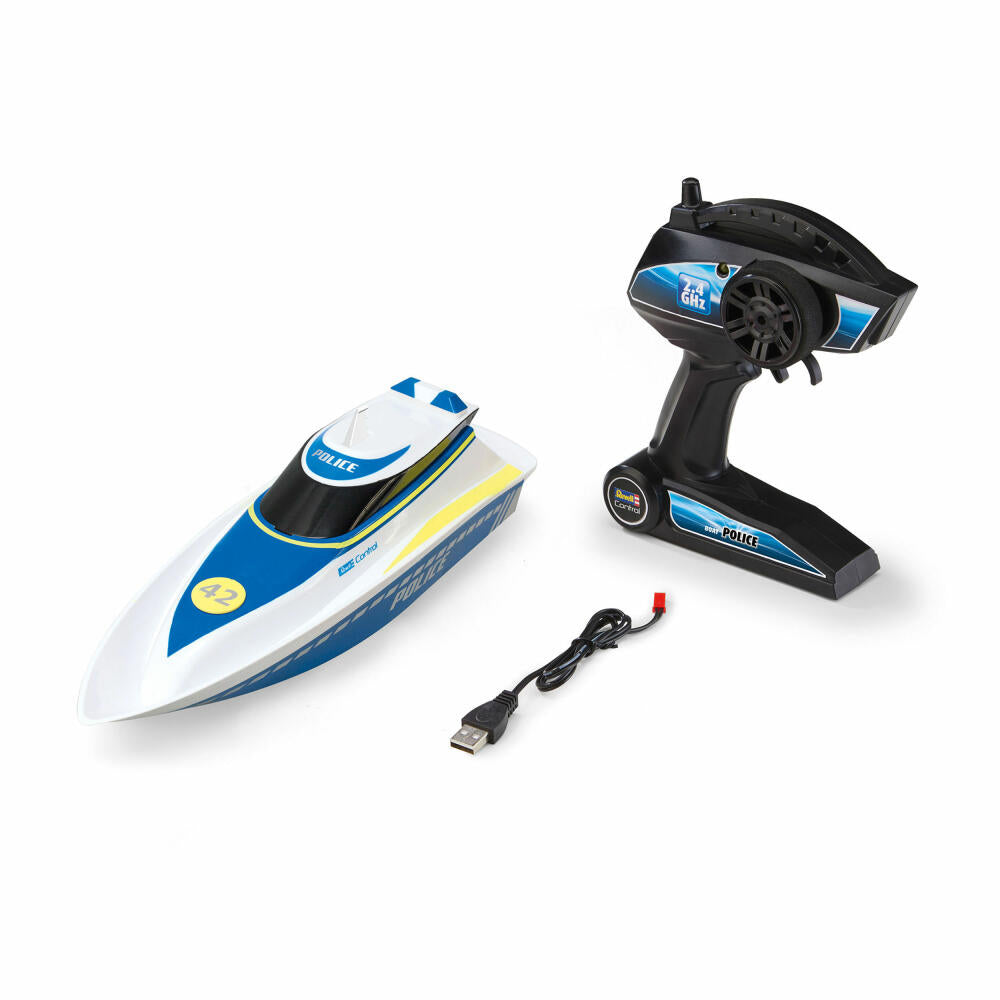 Revell Control Boat Police, ferngesteuertes Boot, Polizei, 2.4 GHz, ab 8 Jahren, 24138