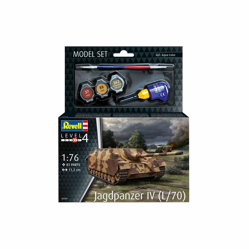 Revell Panzer-Modell-Set Jagdpanzer IV L/70, Militär, WW2, 83 Teile, 1:76, 63359