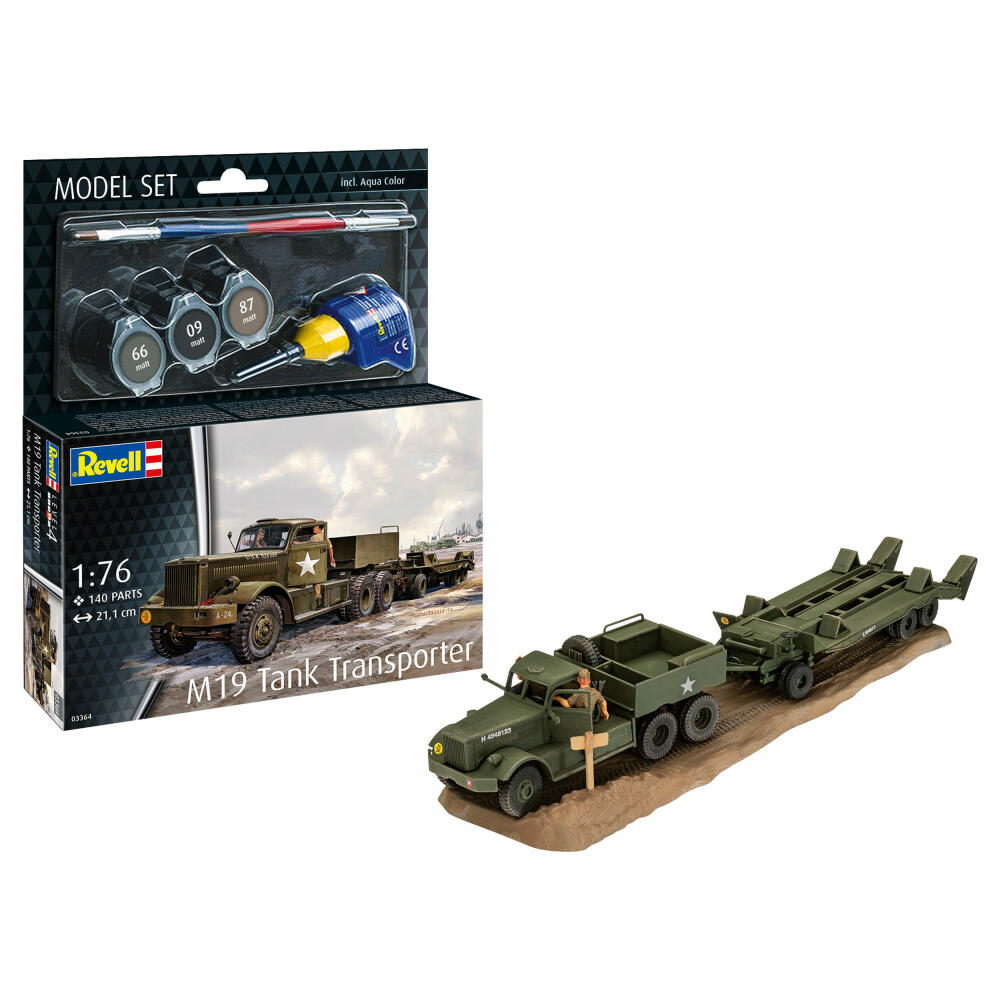 Revell Panzer-Modell-Set M19 Tank Transporter, Militär, 140 Teile, 1:76, 63364