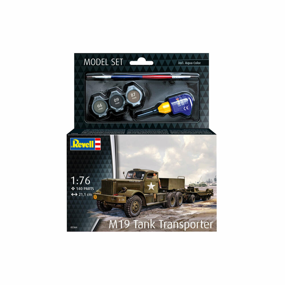 Revell Panzer-Modell-Set M19 Tank Transporter, Militär, 140 Teile, 1:76, 63364