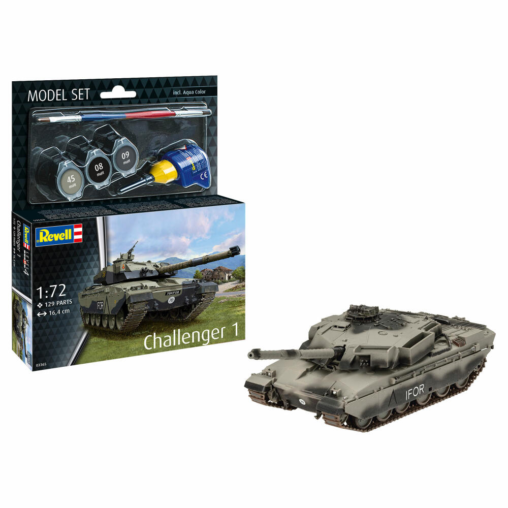 Revell Panzer-Modell-Set Challenger 1, Militär, MBT, 129 Teile, 1:72, 63365