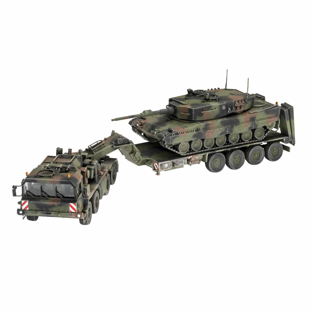 Revell Panzer-Modellbausatz SLT 50-3 Elefant mit Leopard 2A4, Panzertransporter, 421 Teile, 1:72, 03311