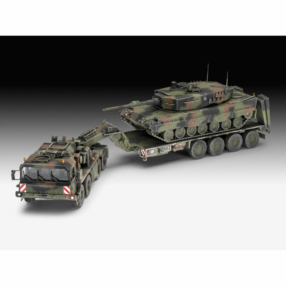 Revell Panzer-Modellbausatz SLT 50-3 Elefant mit Leopard 2A4, Panzertransporter, 421 Teile, 1:72, 03311