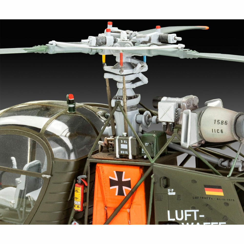 Revell Hubschrauber-Modellbausatz Alouette II, Helikopter, 112 Teile, 1:32, 03804