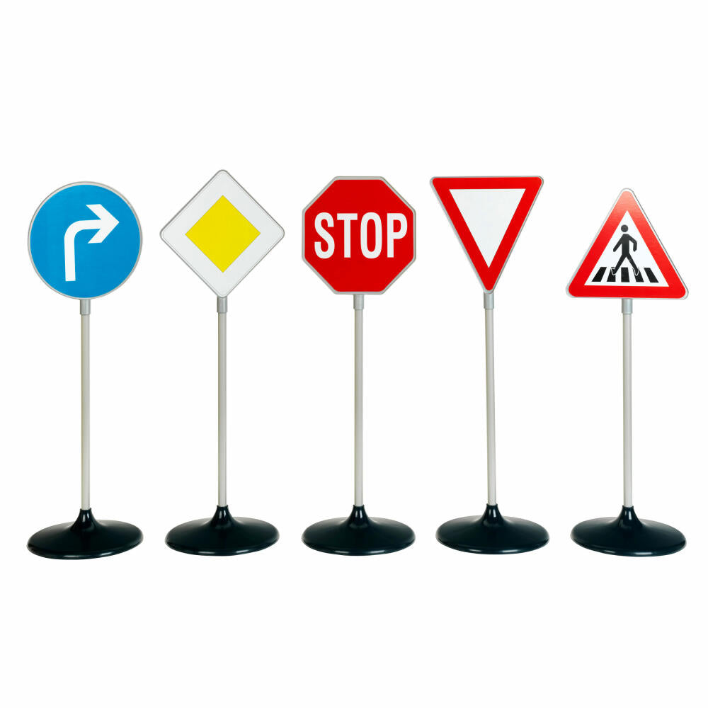 Theo Klein Traffic Sign Set, 5 pcs., Traffic Signs, Traffic Sign, Signs, Children's Toy, 2980