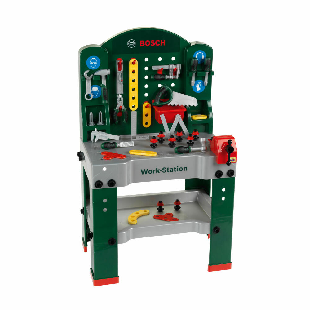 Theo Klein Bosch Work-Station, 44-tlg., Werkbank, Werkstatt, Kinderspielzeug, Kinder Spielzeug, 8591