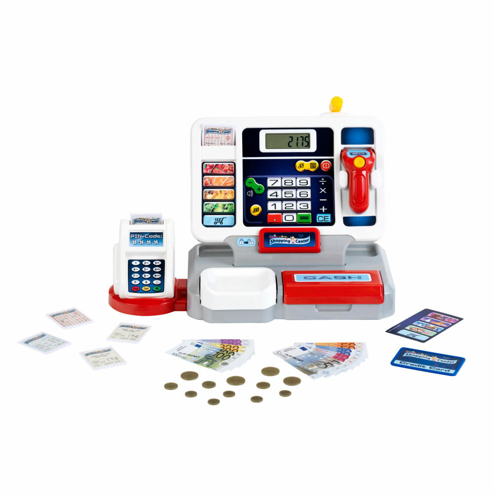 Theo Klein Shopping Center Tablet Cash Register, with Soundbar, Toy Cash Register, Play Cash Register, Supermarket Cash Register, Children's Toy, 9389