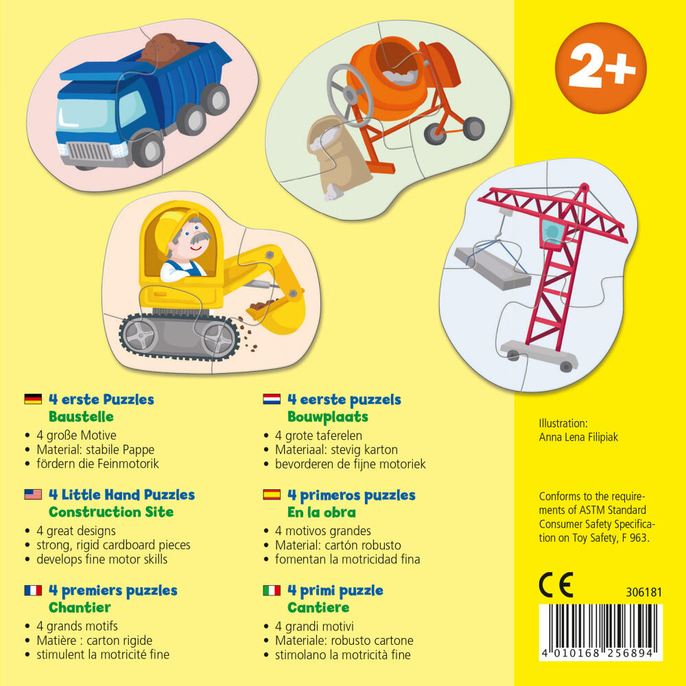 HABA 4 first puzzles - construction site, children's puzzle, children's puzzle, from 2 years, 1306181001