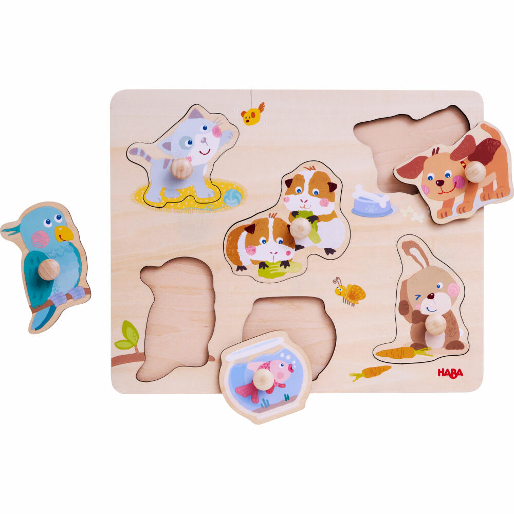 HABA Greifpuzzle Haustiere, Kinderpuzzle, Puzzle, Kinder, ab 12 Monaten, 1306541001