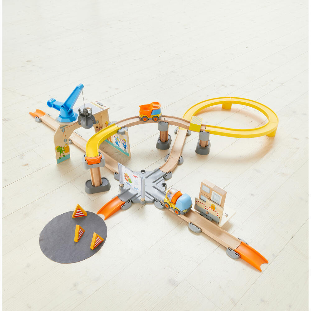 HABA Kullerbü - Play Track Large Construction Site, Ball Track, Toy, from 2 years, 1307199001