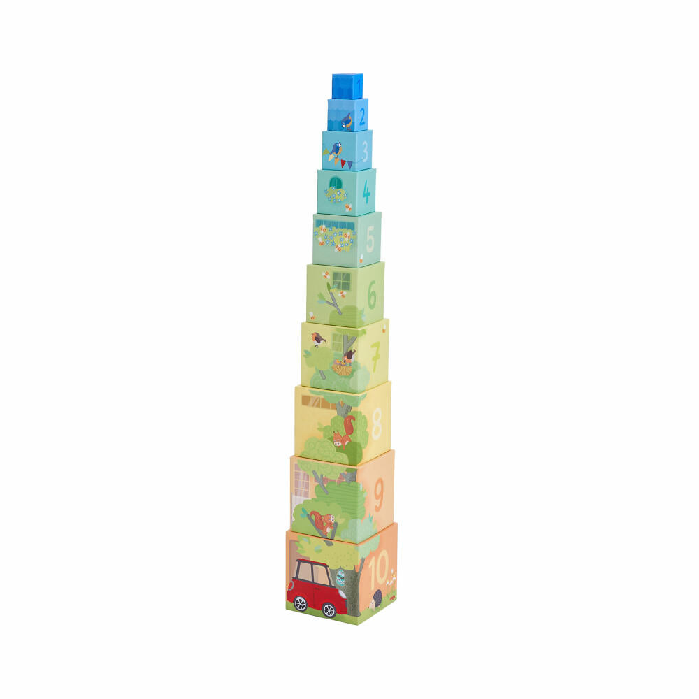 HABA Stapelwürfel Mein Zuhause, Stapelspiel, Stapelturm, Stapelspielzeug, ab 12 Monaten, 2010937001