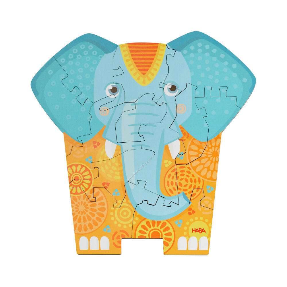 HABA Holzpuzzle 2in1 Elefant, Puzzle, Kinderpuzzle, Holz, Kinder, ab 3 Jahren, 2011068001