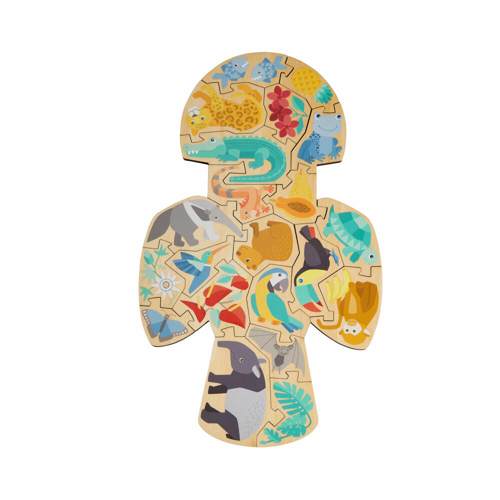 HABA Holzpuzzle 2in1 Papagei, Puzzle, Kinderpuzzle, Holz, Kinder, ab 4 Jahren, 2011453001