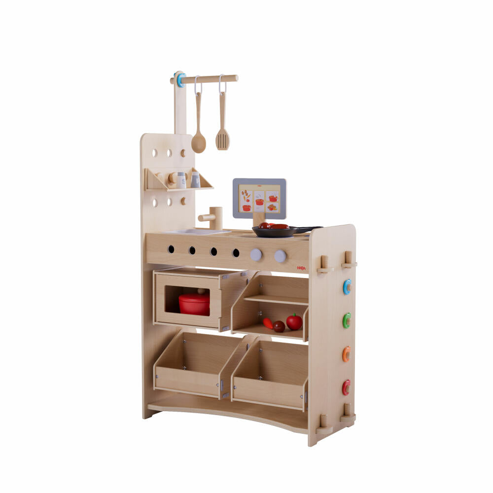 HABA Creative Play 3 in 1, Spielküche, Kaufladen, Werkstatt, Kinder Spielzeug, ab 3 Jahren, 2011830001