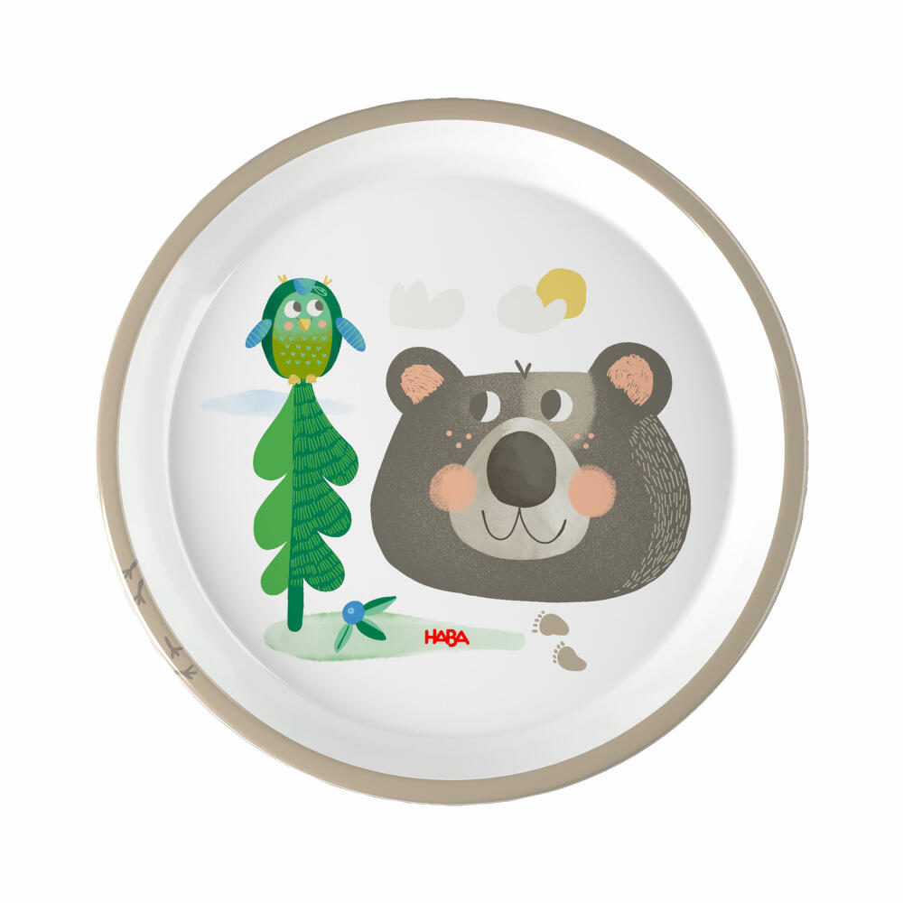 HABA Teller Wald, Kinderteller, Speiseteller, Kinder, Ø 18 cm, 2012441003