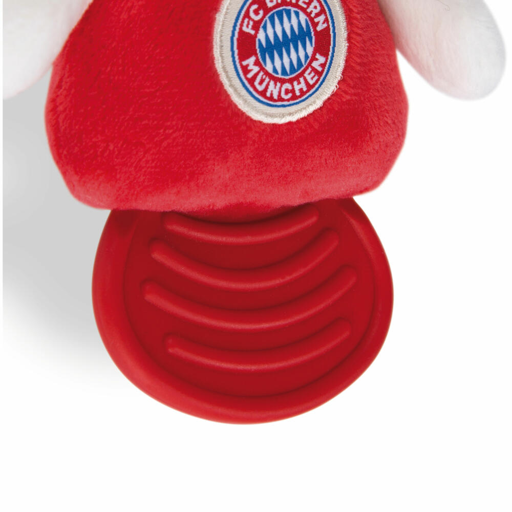 NICI FC Bayern München Bär Berni Beißring, Greifling, Greifspielzeug, Zahnungshilfe, 15 cm, 49086