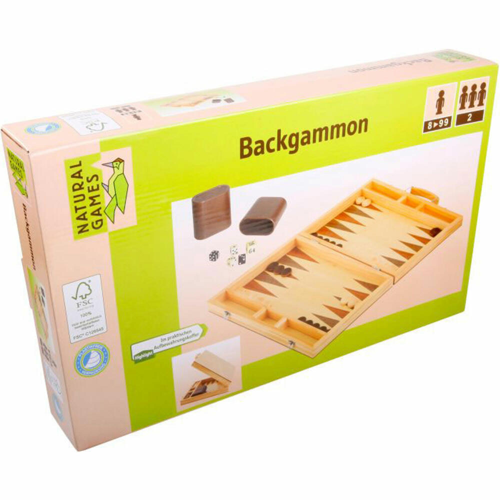 Natural Games Backgammon 38 x 22 x 5 cm