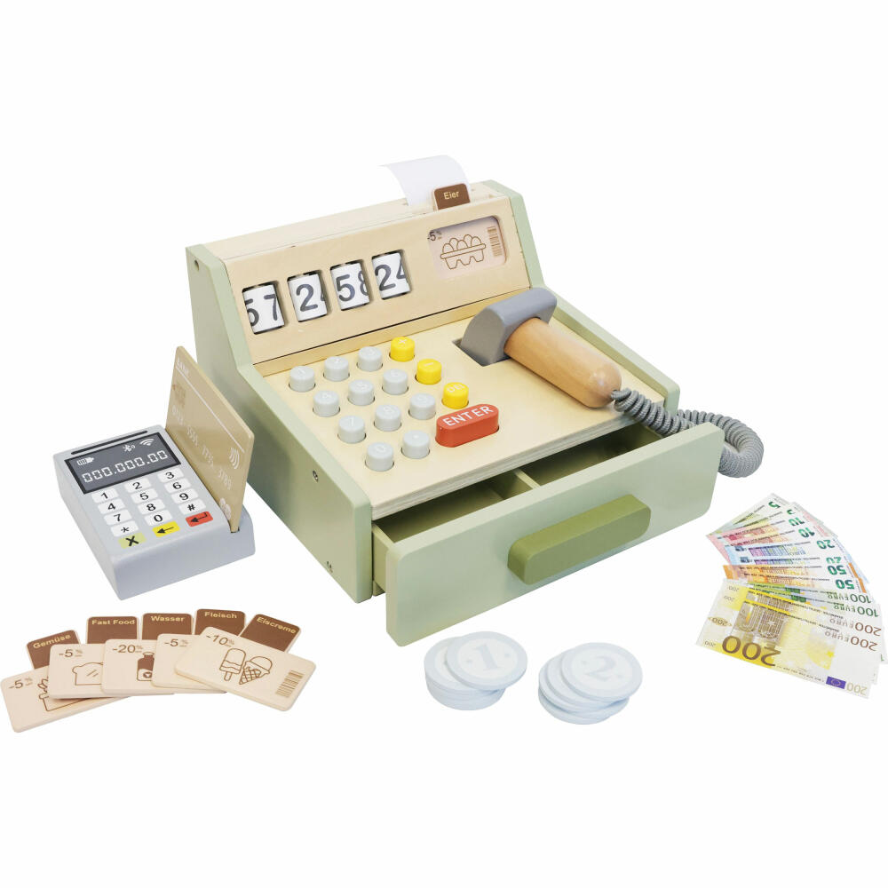 Spielmaus Küche Holz Registrierkasse mit Zubehör, 45013006