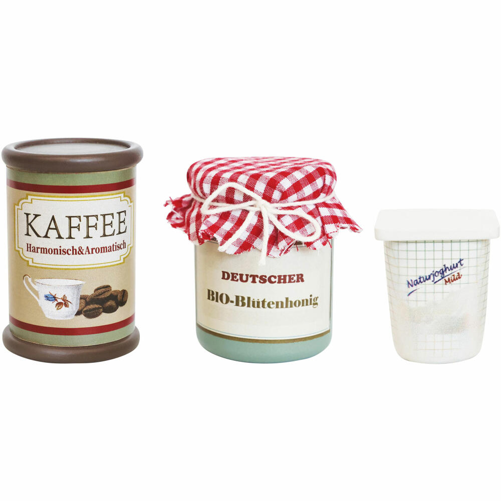 Spielmaus Küche Frühstück Zubehör aus Holz, 3 Stück, 47044359
