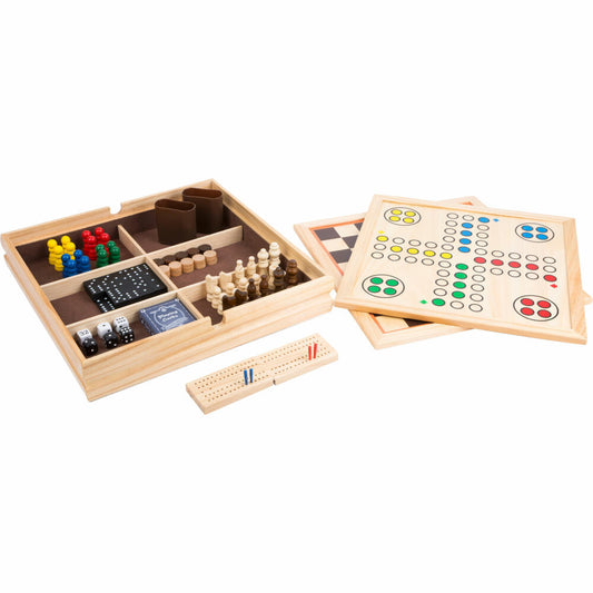 Legler Small Foot Spielesammlung 9 Klassiker, Gesellschaftsspiel, ab 6 Jahre, Holz, Bunt, 11277