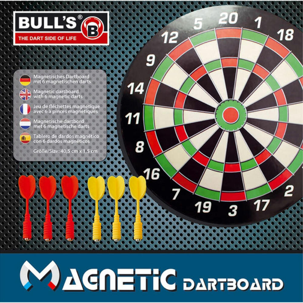 BULLS Magnetic Dartboard with 6 Darts