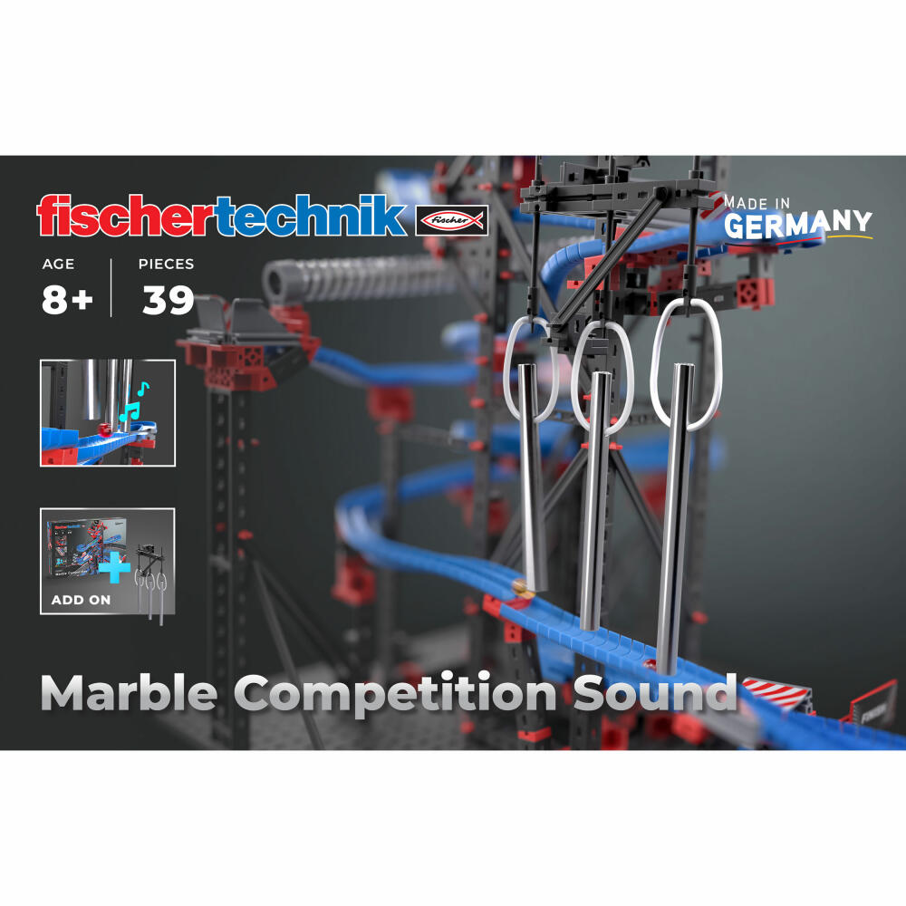 fischertechnik Marble Competition Sound, 39-tlg., Erweiterung, Ergänzung, Kugelbahn, ab 8 Jahren, 571899