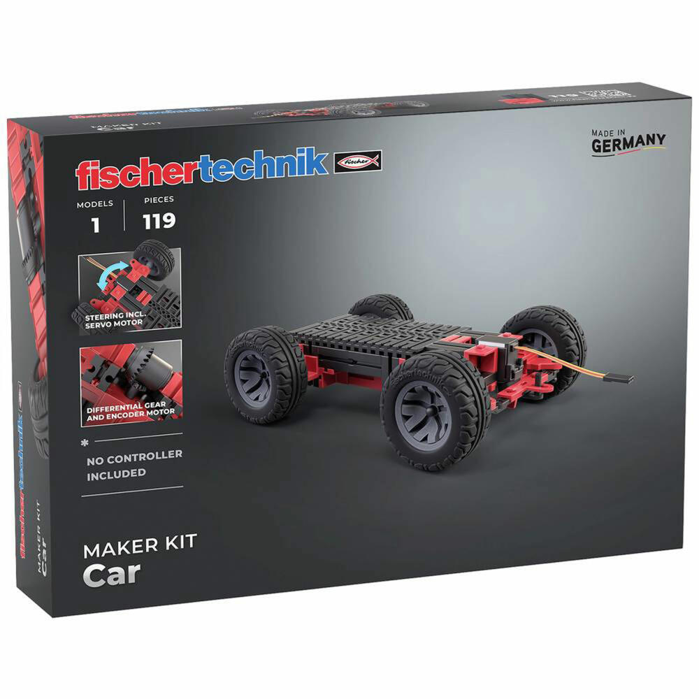 fischertechnik Maker Kit Car, 119-tlg., Baukasten, Auto-Chassis, Konstruktionsspielzeug, ab 14 Jahren, 571900