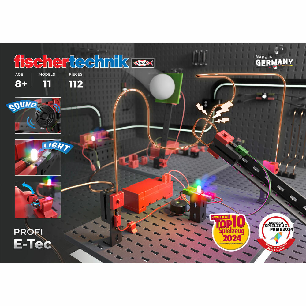 fischertechnik E-Tec, 112-tlg., Baukasten, Elektrik, Konstruktionsspielzeug, ab 8 Jahren, 571905