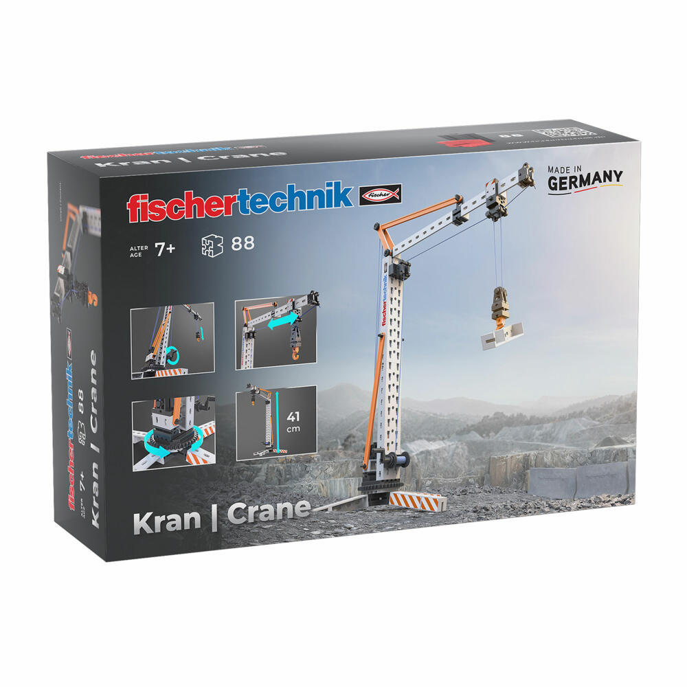 fischertechnik Kran, 88-tlg., Baukasten, Konstruktionsspielzeug, ab 7 Jahren, 576103