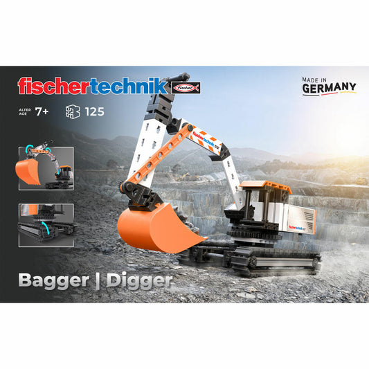 fischertechnik Bagger, 125.tlg., Baukasten, Konstruktionsspielzeug, ab 7 Jahren, 576104