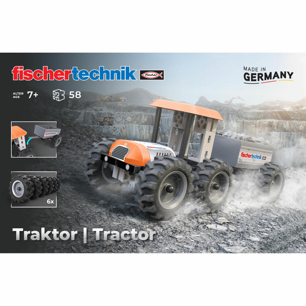 fischertechnik Traktor, 58-tlg., Baukasten, Konstruktionsspielzeug, ab 7 Jahren, 576107