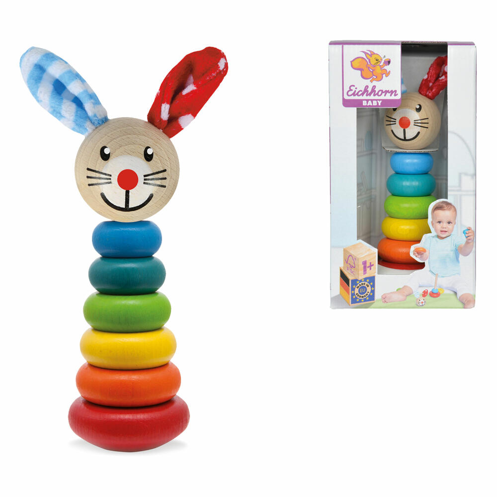 Eichhorn Baby, Steckfigur, Holzfigur, Steckringe, Maus, Holzspielzeug, Baby Spielzeug, Holz, 100017019