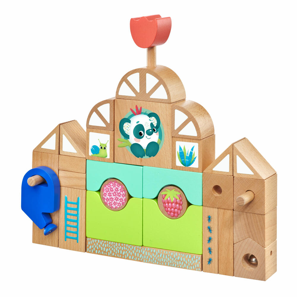 Selecta Tulips Garden Wooden Building Blocks Greenhouses, Building Blocks, Wood, 34 Pieces, 62085