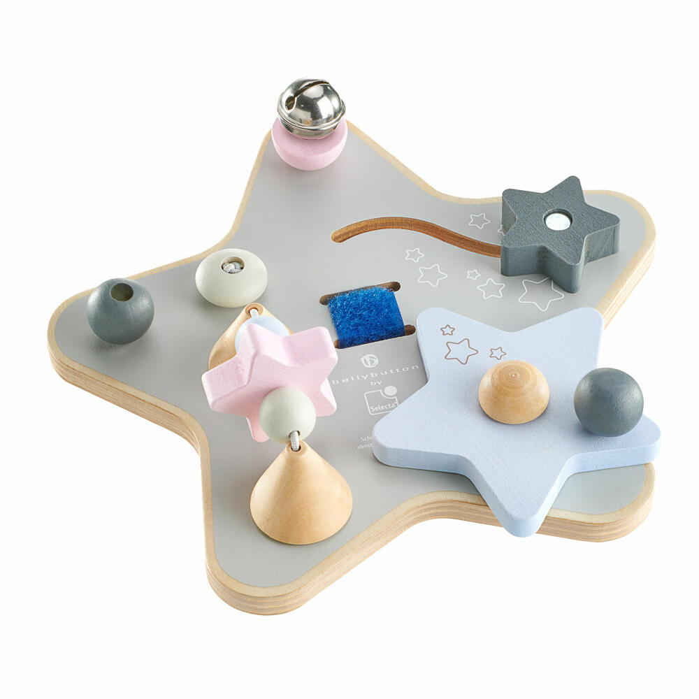 Selecta bellybutton Sternchenspiel, Mobiles Erlebnisbrett, Motorikbrett, Motorik Spielzeug, 19 cm, 64029