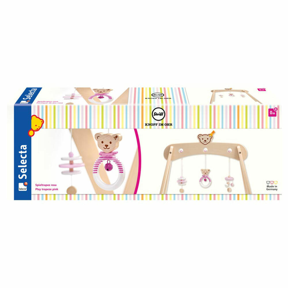 Selecta Steiff play trapeze, play arch, play trapeze, arch, baby gym, pink, 59 cm, 64306