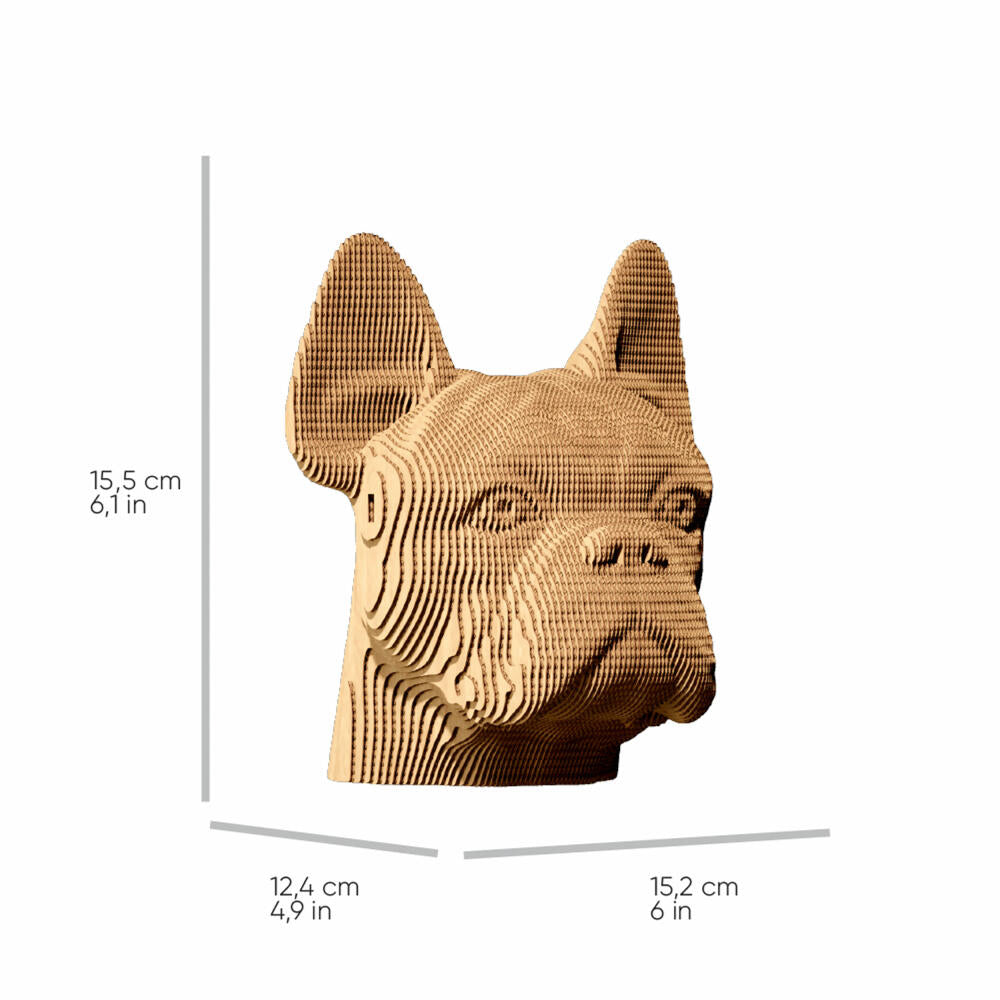 Cartonic 3D-Puzzle Bulldog, Hund, Papp-3D-Bausatz, Pappe, 131 Teile, CARTMBDG