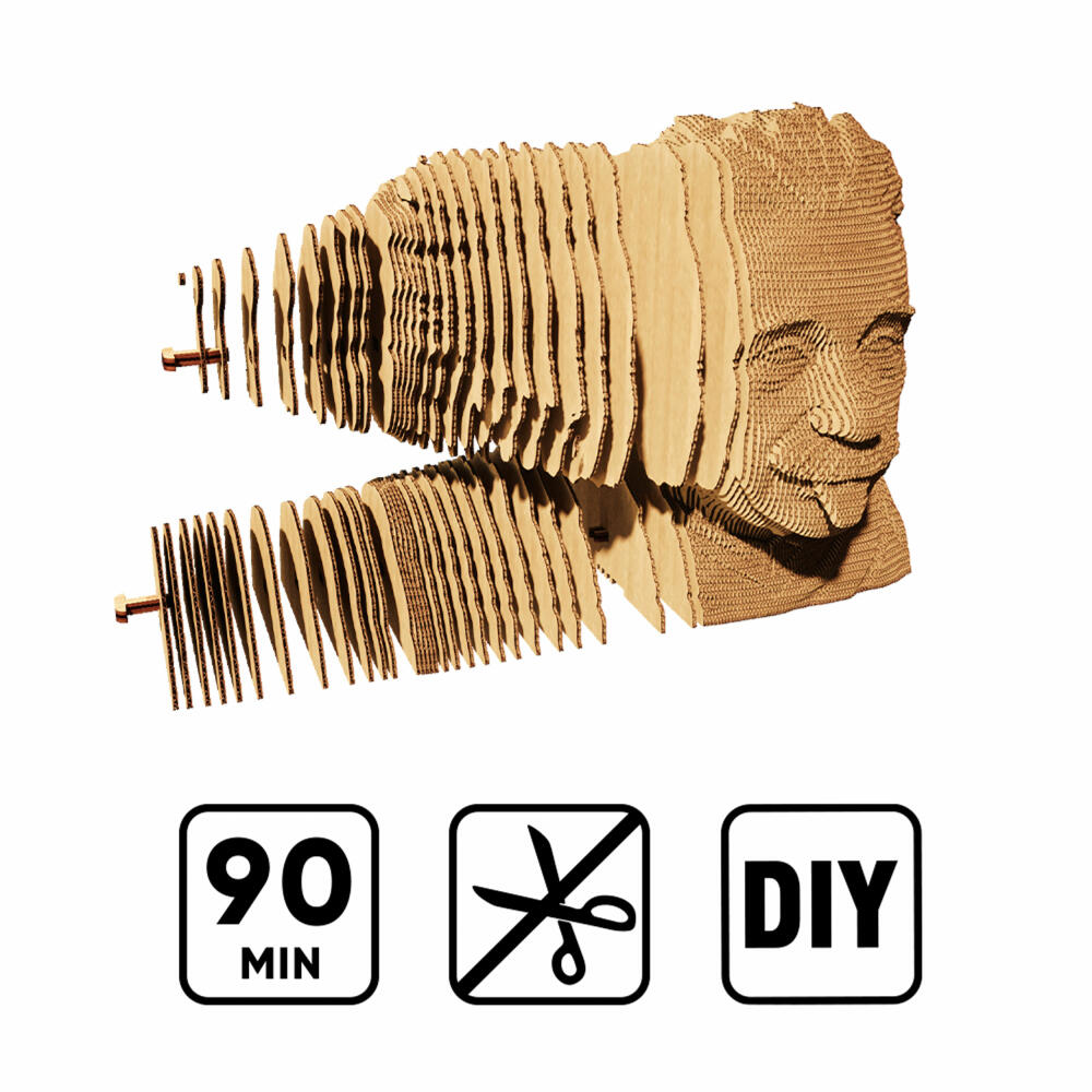 Cartonic 3D-Puzzle Albert Einstein, Büste, Papp-3D-Bausatz, Pappe, 172 Teile, CARTMALB