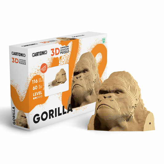 Cartonic 3D-Puzzle Gorilla, Affe, Papp-3D-Bausatz, Pappe, 116 Teile, CARTMGRL