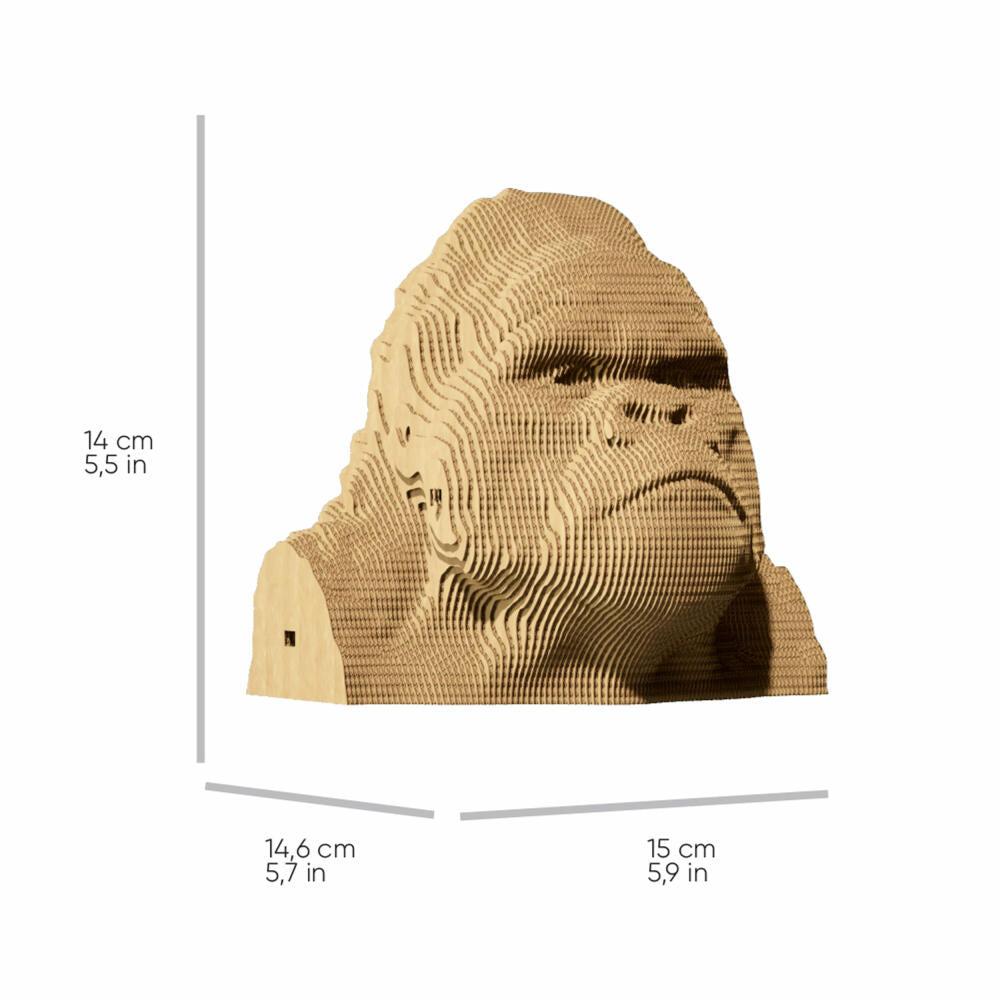 Cartonic 3D-Puzzle Gorilla, Affe, Papp-3D-Bausatz, Pappe, 116 Teile, CARTMGRL