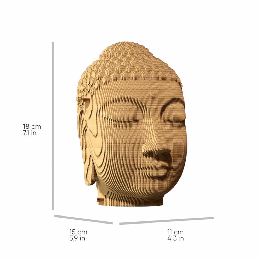Cartonic 3D-Puzzle Buddha, Büste, Papp-3D-Bausatz, Pappe, 79 Teile, CARTBUDH