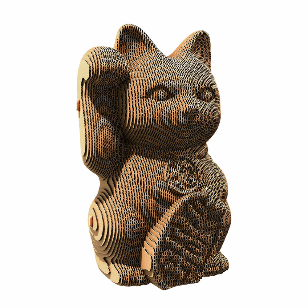 Cartonic 3D-Puzzle Lucky Cat, Glückskatze, Papp-3D-Bausatz, Pappe, 93 Teile, CARTLUCK