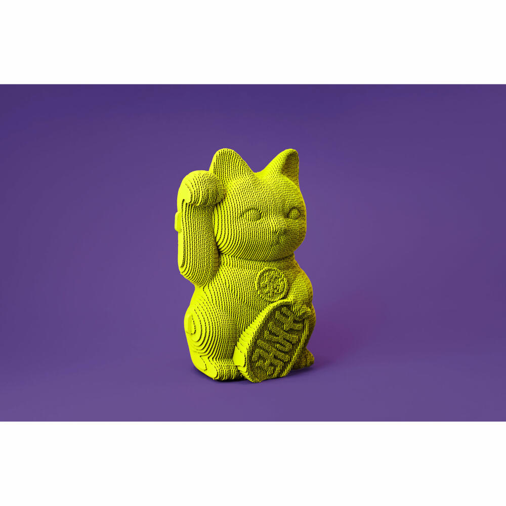 Cartonic 3D-Puzzle Lucky Cat, Glückskatze, Papp-3D-Bausatz, Pappe, 93 Teile, CARTLUCK