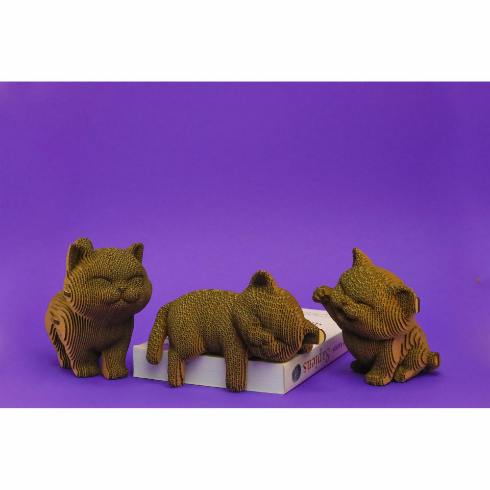 Cartonic 3D-Puzzle Kittens Trio, 3 Kätzchen, Papp-3D-Bausatz, Pappe, 254 Teile, CARTKITTENS