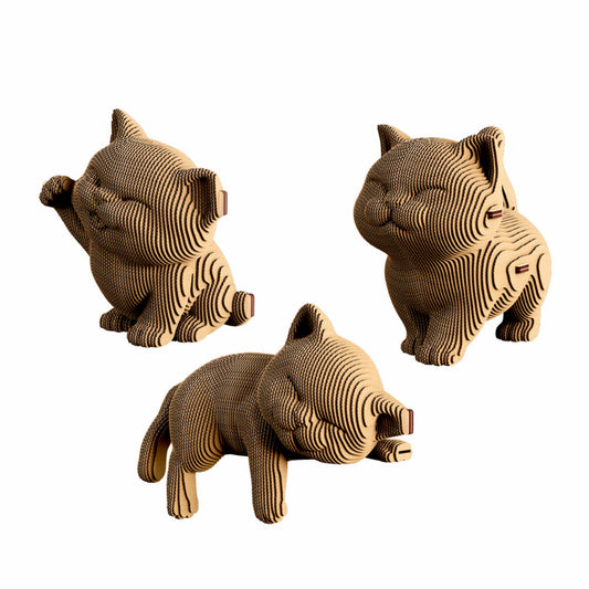 Cartonic 3D-Puzzle Kittens Trio, 3 Kätzchen, Papp-3D-Bausatz, Pappe, 254 Teile, CARTKITTENS