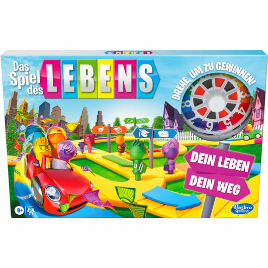 Hasbro Spiel des Lebens Neuauflage, Familienspiel, Brettspiel, Gesellschaftsspiel, ab 8 Jahre, F0800100