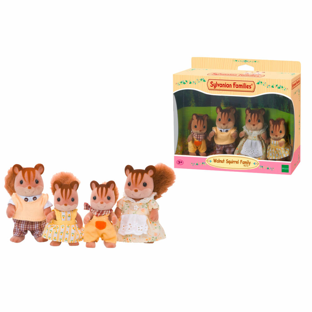 Sylvanian Families Walnut Squirrel Family Knacks Mother, Father, Child, Figures, L4172