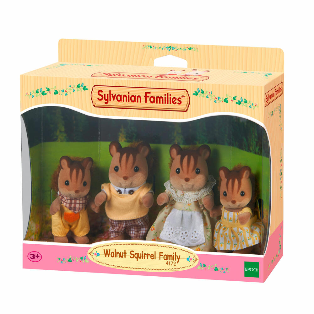 Sylvanian Families Walnut Squirrel Family Knacks Mother, Father, Child, Figures, L4172