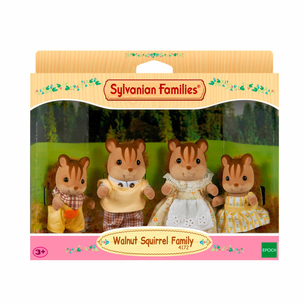 Sylvanian Families Walnut Squirrel Family Knacks Mother, Father, Child, Figures, L4172